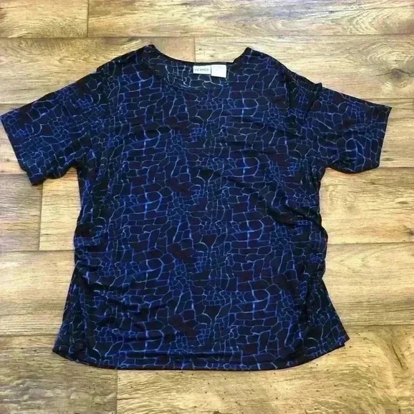 VINTAGE Abstract All Over Crackle Print Top - Picture 1 of 3